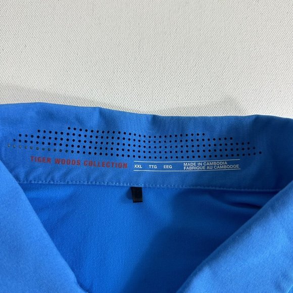 Nike‎ Tiger Woods Collection Blue Performance Tech Golf Polo Shirt Mens Size XXL - Picture 5 of 8